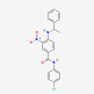 N-(4-chlorophenyl)-3-nitro-4-[(1-phenylethyl)amino]benzamide