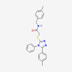 molecular formula C25H24N4OS B4168415 N-(4-methylbenzyl)-2-{[5-(4-methylphenyl)-4-phenyl-4H-1,2,4-triazol-3-yl]thio}acetamide 