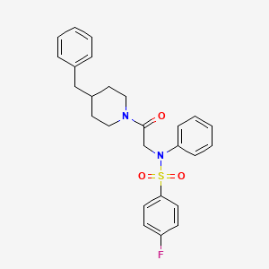 molecular formula C26H27FN2O3S B4168416 N-[2-(4-benzyl-1-piperidinyl)-2-oxoethyl]-4-fluoro-N-phenylbenzenesulfonamide 
