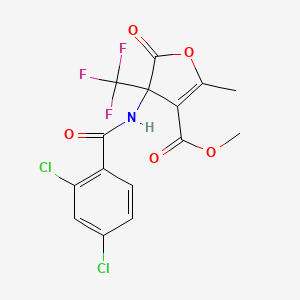 molecular formula C15H10Cl2F3NO5 B4168423 methyl 4-[(2,4-dichlorobenzoyl)amino]-2-methyl-5-oxo-4-(trifluoromethyl)-4,5-dihydro-3-furancarboxylate 