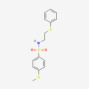 molecular formula C15H17NO2S3 B4168435 4-(methylthio)-N-[2-(phenylthio)ethyl]benzenesulfonamide 