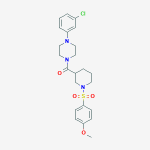 molecular formula C23H28ClN3O4S B4168445 1-(3-chlorophenyl)-4-({1-[(4-methoxyphenyl)sulfonyl]-3-piperidinyl}carbonyl)piperazine 