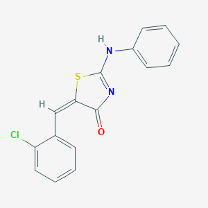 molecular formula C16H11ClN2OS B416845 (5E)-2-anilino-5-[(2-chlorophenyl)methylidene]-1,3-thiazol-4-one 