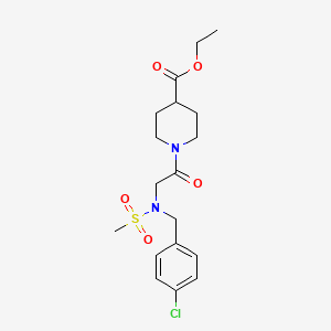 molecular formula C18H25ClN2O5S B4168453 ethyl 1-[N-(4-chlorobenzyl)-N-(methylsulfonyl)glycyl]-4-piperidinecarboxylate 