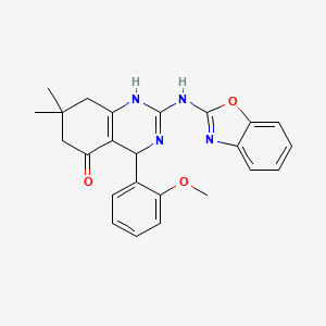 molecular formula C24H24N4O3 B4168454 2-(1,3-benzoxazol-2-ylamino)-4-(2-methoxyphenyl)-7,7-dimethyl-4,6,7,8-tetrahydro-5(1H)-quinazolinone 