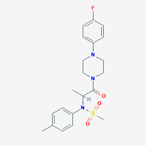 molecular formula C21H26FN3O3S B4168457 N-{2-[4-(4-fluorophenyl)-1-piperazinyl]-1-methyl-2-oxoethyl}-N-(4-methylphenyl)methanesulfonamide 