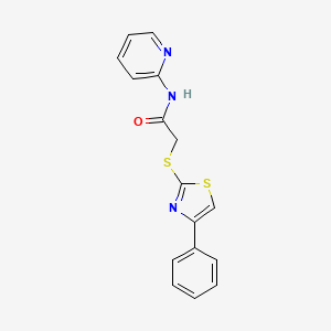 molecular formula C16H13N3OS2 B4168466 2-[(4-phenyl-1,3-thiazol-2-yl)thio]-N-2-pyridinylacetamide 