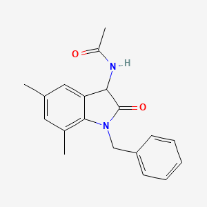 N-(1-benzyl-5,7-dimethyl-2-oxo-2,3-dihydro-1H-indol-3-yl)acetamide