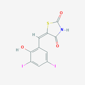 molecular formula C10H5I2NO3S B416847 5-(2-Hydroxy-3,5-diiodobenzylidene)-1,3-thiazolidine-2,4-dione 