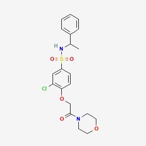 molecular formula C20H23ClN2O5S B4168485 3-chloro-4-[2-(4-morpholinyl)-2-oxoethoxy]-N-(1-phenylethyl)benzenesulfonamide 