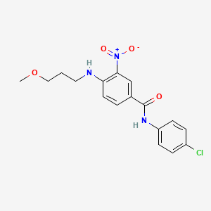 molecular formula C17H18ClN3O4 B4168495 N-(4-chlorophenyl)-4-[(3-methoxypropyl)amino]-3-nitrobenzamide 