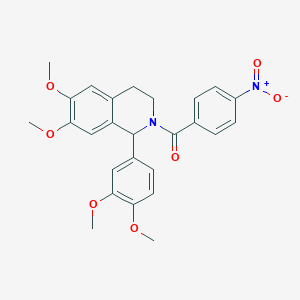 molecular formula C26H26N2O7 B4168496 1-(3,4-dimethoxyphenyl)-6,7-dimethoxy-2-(4-nitrobenzoyl)-1,2,3,4-tetrahydroisoquinoline 