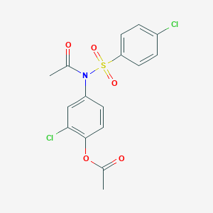 molecular formula C16H13Cl2NO5S B416850 4-{Acetyl[(4-chlorophenyl)sulfonyl]amino}-2-chlorophenyl acetate 