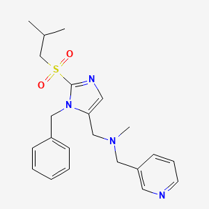 molecular formula C22H28N4O2S B4168503 1-[1-benzyl-2-(isobutylsulfonyl)-1H-imidazol-5-yl]-N-methyl-N-(3-pyridinylmethyl)methanamine 