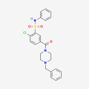 molecular formula C24H24ClN3O3S B4168532 5-[(4-benzyl-1-piperazinyl)carbonyl]-2-chloro-N-phenylbenzenesulfonamide 