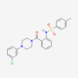 molecular formula C24H24ClN3O3S B4168534 N-(2-{[4-(3-chlorophenyl)-1-piperazinyl]carbonyl}phenyl)-4-methylbenzenesulfonamide 