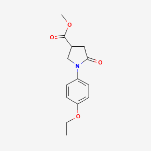 molecular formula C14H17NO4 B4168542 methyl 1-(4-ethoxyphenyl)-5-oxo-3-pyrrolidinecarboxylate 