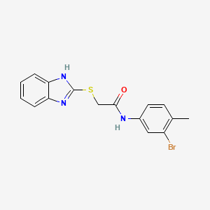 molecular formula C16H14BrN3OS B4168551 2-(1H-benzimidazol-2-ylthio)-N-(3-bromo-4-methylphenyl)acetamide 