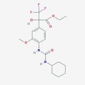 molecular formula C19H25F3N2O5 B4168579 ethyl 2-(4-{[(cyclohexylamino)carbonyl]amino}-3-methoxyphenyl)-3,3,3-trifluoro-2-hydroxypropanoate 