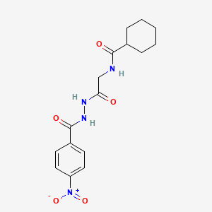 molecular formula C16H20N4O5 B4168585 N-{2-[2-(4-nitrobenzoyl)hydrazino]-2-oxoethyl}cyclohexanecarboxamide 