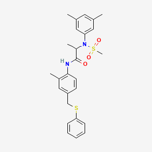 molecular formula C26H30N2O3S2 B4168595 N~2~-(3,5-dimethylphenyl)-N~1~-{2-methyl-4-[(phenylthio)methyl]phenyl}-N~2~-(methylsulfonyl)alaninamide 