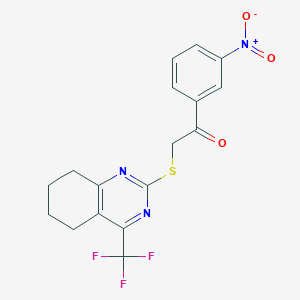 1-(3-nitrophenyl)-2-{[4-(trifluoromethyl)-5,6,7,8-tetrahydro-2-quinazolinyl]thio}ethanone