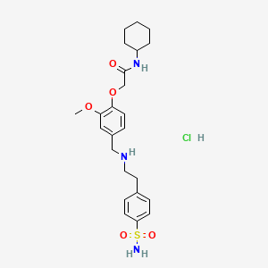 molecular formula C24H34ClN3O5S B4168619 2-{4-[({2-[4-(aminosulfonyl)phenyl]ethyl}amino)methyl]-2-methoxyphenoxy}-N-cyclohexylacetamide hydrochloride 