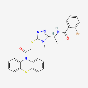 molecular formula C26H22BrN5O2S2 B4168620 2-bromo-N-[1-(4-methyl-5-{[2-oxo-2-(10H-phenothiazin-10-yl)ethyl]thio}-4H-1,2,4-triazol-3-yl)ethyl]benzamide 