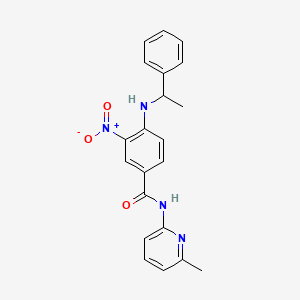 molecular formula C21H20N4O3 B4168637 N-(6-methyl-2-pyridinyl)-3-nitro-4-[(1-phenylethyl)amino]benzamide 