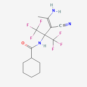 molecular formula C14H17F6N3O B4168638 N-[3-amino-2-cyano-1,1-bis(trifluoromethyl)-2-buten-1-yl]cyclohexanecarboxamide 