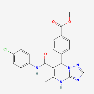 molecular formula C21H18ClN5O3 B4168661 methyl 4-(6-{[(4-chlorophenyl)amino]carbonyl}-5-methyl-4,7-dihydro[1,2,4]triazolo[1,5-a]pyrimidin-7-yl)benzoate 