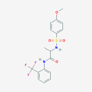 molecular formula C17H17F3N2O4S B4168666 N~2~-[(4-methoxyphenyl)sulfonyl]-N~1~-[2-(trifluoromethyl)phenyl]alaninamide 