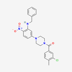 molecular formula C25H25ClN4O3 B4168675 N-benzyl-5-[4-(3-chloro-4-methylbenzoyl)-1-piperazinyl]-2-nitroaniline 