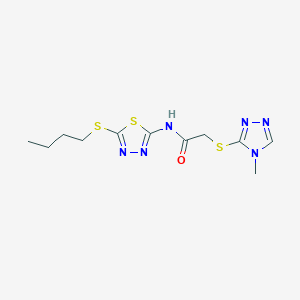 N-[5-(butylthio)-1,3,4-thiadiazol-2-yl]-2-[(4-methyl-4H-1,2,4-triazol-3-yl)thio]acetamide