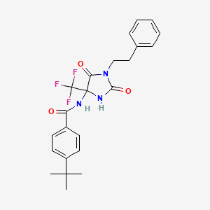 molecular formula C23H24F3N3O3 B4168702 4-tert-butyl-N-[2,5-dioxo-1-(2-phenylethyl)-4-(trifluoromethyl)-4-imidazolidinyl]benzamide 