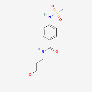 molecular formula C12H18N2O4S B4168704 N-(3-methoxypropyl)-4-[(methylsulfonyl)amino]benzamide 