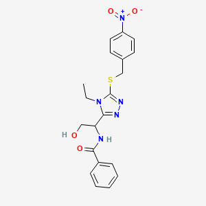 molecular formula C20H21N5O4S B4168720 N-(1-{4-ethyl-5-[(4-nitrobenzyl)thio]-4H-1,2,4-triazol-3-yl}-2-hydroxyethyl)benzamide 