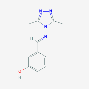 molecular formula C11H12N4O B416873 3-{[(3,5-dimethyl-4H-1,2,4-triazol-4-yl)imino]methyl}phenol CAS No. 304907-50-4