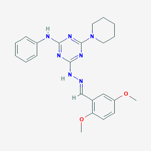 2,5-Bis(methyloxy)benzaldehyde [4-(phenylamino)-6-piperidin-1-yl-1,3,5-triazin-2-yl]hydrazone
