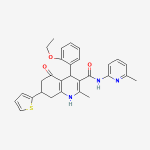 4-(2-ethoxyphenyl)-2-methyl-N-(6-methyl-2-pyridinyl)-5-oxo-7-(2-thienyl)-1,4,5,6,7,8-hexahydro-3-quinolinecarboxamide