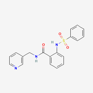 molecular formula C19H17N3O3S B4168783 2-[(phenylsulfonyl)amino]-N-(3-pyridinylmethyl)benzamide 