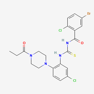 5-bromo-2-chloro-N-({[5-chloro-2-(4-propionyl-1-piperazinyl)phenyl]amino}carbonothioyl)benzamide