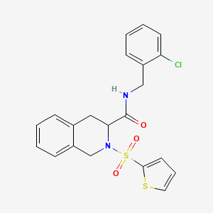 molecular formula C21H19ClN2O3S2 B4168799 N-(2-chlorobenzyl)-2-(2-thienylsulfonyl)-1,2,3,4-tetrahydro-3-isoquinolinecarboxamide 