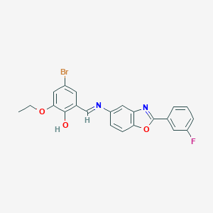 4-Bromo-2-ethoxy-6-({[2-(3-fluorophenyl)-1,3-benzoxazol-5-yl]imino}methyl)phenol