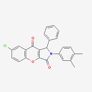 molecular formula C25H18ClNO3 B4168811 7-chloro-2-(3,4-dimethylphenyl)-1-phenyl-1,2-dihydrochromeno[2,3-c]pyrrole-3,9-dione 