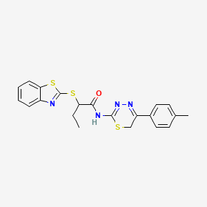 molecular formula C21H20N4OS3 B4168814 2-(1,3-benzothiazol-2-ylthio)-N-[5-(4-methylphenyl)-6H-1,3,4-thiadiazin-2-yl]butanamide 