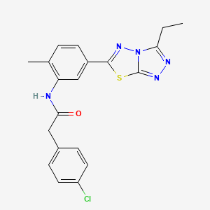 2-(4-chlorophenyl)-N-[5-(3-ethyl[1,2,4]triazolo[3,4-b][1,3,4]thiadiazol-6-yl)-2-methylphenyl]acetamide