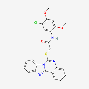 molecular formula C24H19ClN4O3S B4168827 2-(benzimidazo[1,2-c]quinazolin-6-ylthio)-N-(5-chloro-2,4-dimethoxyphenyl)acetamide 