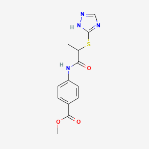 molecular formula C13H14N4O3S B4168829 methyl 4-{[2-(1H-1,2,4-triazol-5-ylthio)propanoyl]amino}benzoate 