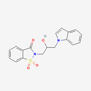 molecular formula C18H16N2O4S B4168836 2-[2-hydroxy-3-(1H-indol-1-yl)propyl]-1,2-benzisothiazol-3(2H)-one 1,1-dioxide 